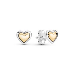 Pandora ezüst arany szív fülbevaló