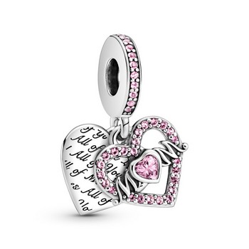 Pandora rózsaszín kristályos mom charm