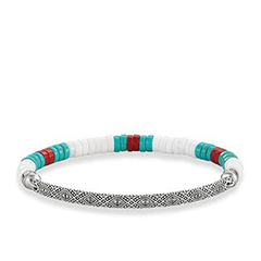 Thomas Sabo Álomcsapda ezüst bambusz korall achát türkiz karkötő cirkóniával