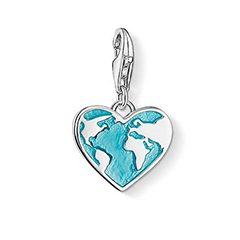 Thomas Sabo Szív föld ezüst charm tűzzománccal