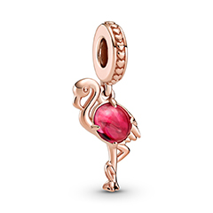 Pandora rózsaarany flamingó charm