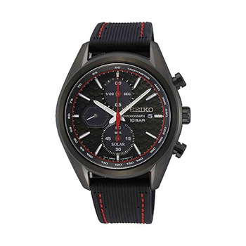 Seiko fekete szilikon szíjas solar férfi óra 