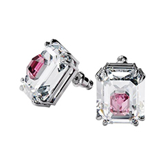 Swarovski chroma fülbevaló fehér és-rózsaszín kristállyal