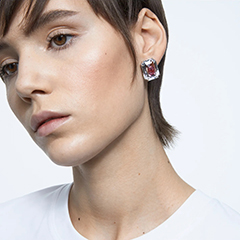Swarovski chroma fülbevaló fehér és-rózsaszín kristállyokkal