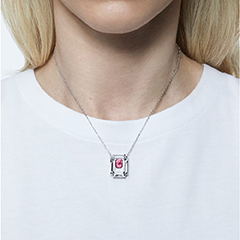 Swarovski chroma nyaklánc fehér és rózsaszín kristállyal