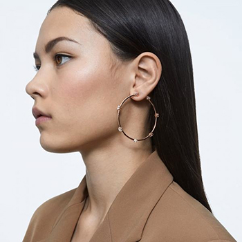 Swarovski constella roze karika fülbevaló kristályokkal 