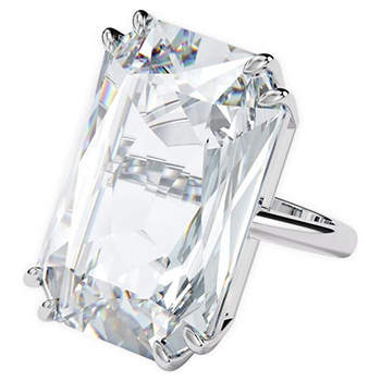 Swarovski mesmera koktélgyűrű négyszögletes kristállyal 