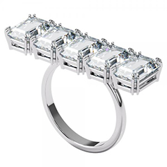 ​Swarovski millenia ezüst színű koktélgyűrű fehér kristályokkal   