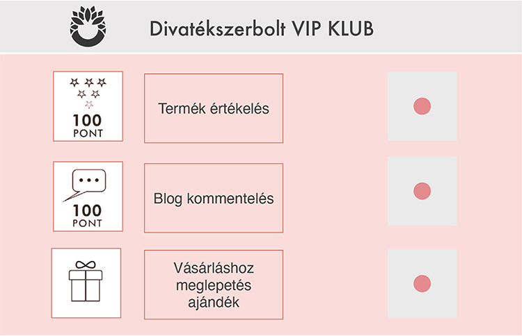 Divatékszerbolt vip klub tagság előnyök