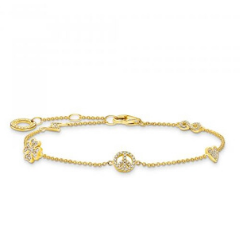 Thomas Sabo Aranyozott ezüst karkötő köves szimbólumokkal