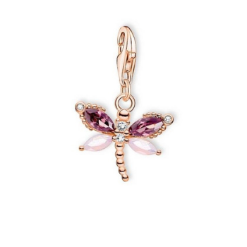 Thomas Sabo Rózsaszín lila rozé szitakötő charm