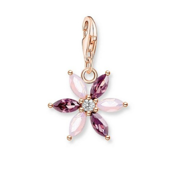 Thomas Sabo Rózsaszín lila rozé virág charm