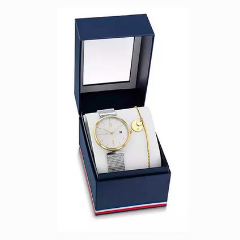 Tommy Hilfiger Aria ezüst színű női óra szett karkötővel