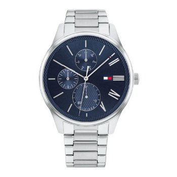 Tommy Hilfiger Damon ezüst színű férfi karóra sötétkék hátlappal