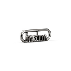 Pandora ékszer ME styling Freedom szó ruthenium bevonatú lánctag