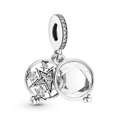 Pandora ékszer Felnagyított csillag dupla függő ezüst charm