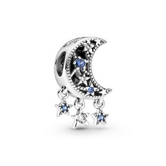 Pandora ékszer Csillag és félhold ezüst charm kék kövekkel