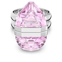 Swarovski Lucent mágneses gyűrű rózsaszín kristállyal