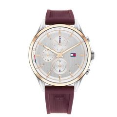 Tommy Hilfiger Stella bordó szilikon szíjas női óra