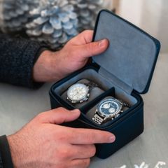 Stackers Sötétkék pebble kettes utazó ékszerdoboz
