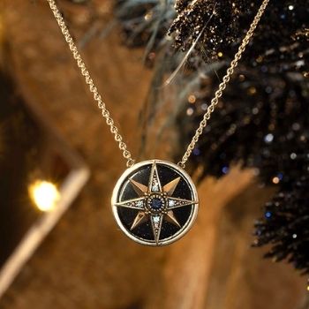 Thomas Sabo Aranyozott ezüst nyaklánc kozmikus csillaggal