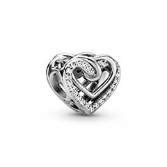 Pandora ékszer Csillogó összefonódó szívek ezüst charm