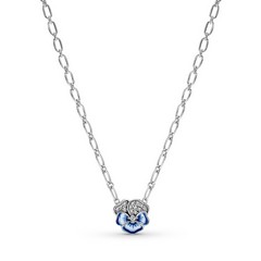 Pandora ékszer Kék árvácska ezüst nyaklánc