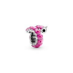 Pandora ékszer Tekeredő rózsaszín hernyó ezüst charm