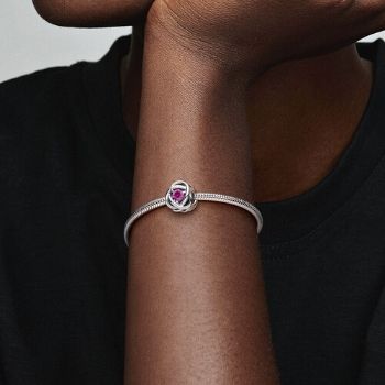 Pandora ékszer Pink örökkévalóság körök ezüst charm