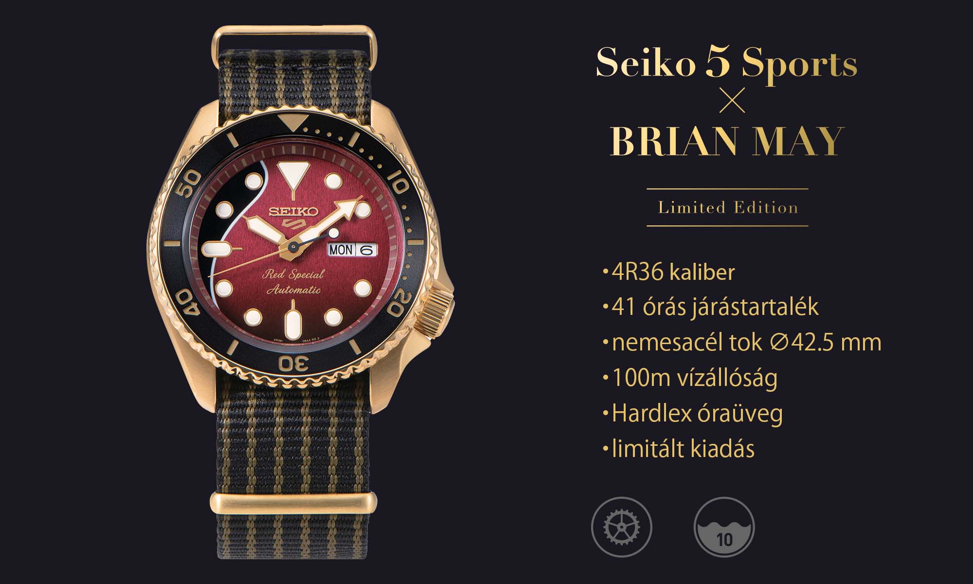 SEIKO 5 Sports X Brian May karóra