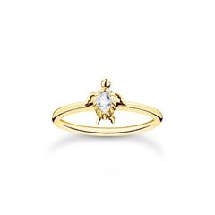 Thomas Sabo Aranyozott ezüst gyűrű teknőssel