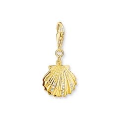Thomas Sabo Aranyozott shell kagyló ezüst charm