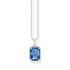 Thomas Sabo Ezüst nyaklánc téglalap alakú kék kővel