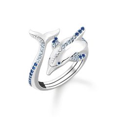Thomas Sabo Kék köves delfin ezüst gyűrű