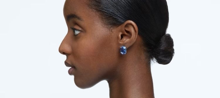Swarovski Millenia kék nyolcszög kristály fülbevaló 