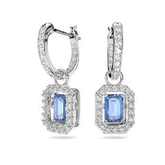 Swarovski Millenia ezüst színű függő fülbevaló kék kristállyal
