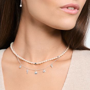 Thomas Sabo Tenyésztett gyöngy nyaklánc ezüst dísszel