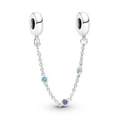 Pandora ékszer Kék köves ezüst biztonsági lánc