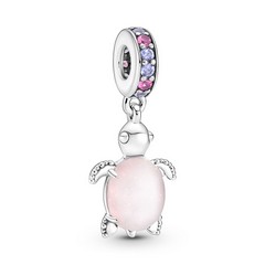 Pandora ékszer Rózsaszín tengeri teknős ezüst charm