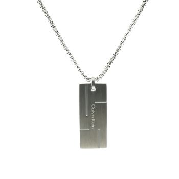 Calvin Klein Ezüst színű férfi nyaklánc CK logós medállal