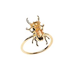 PD Paola Courage beetle aranyozott ezüst gyűrű