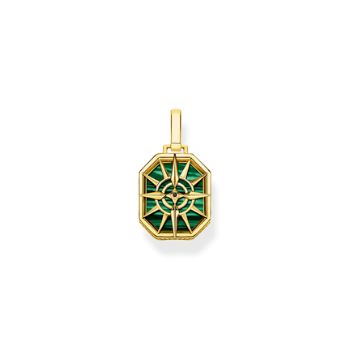 Thomas Sabo Aranyozott ezüst iránytű medál zöld lappal