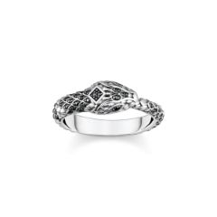 Thomas Sabo Kígyó ezüst gyűrű fekete kövekkel