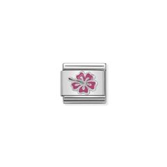 Nomination Hibiszkusz pink ezüst színű charm