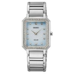 Seiko Solar fémszíjas szögletes ezüst női karóra