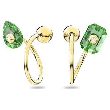 Swarovski Numina arany tónusú karika fülbevaló zöld kristállyal