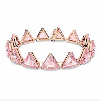 Swarovski Ortyx rozé háromszög karkötő rózsaszín kristállyal