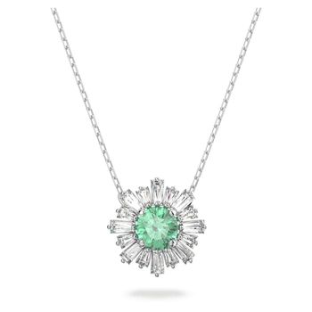 Swarovski Sunshine ezüst színű nyaklánc zöld kristállyal