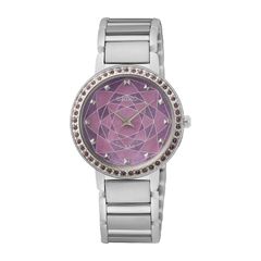Seiko Solar lila mandala gyöngyház számlapos női óra