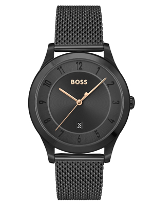 Boss Purity fekete acél férfi óra
